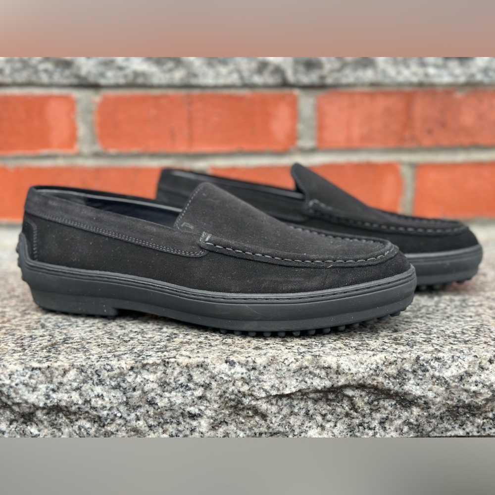 Tod's Black Suede Women's Slip-On Loafers